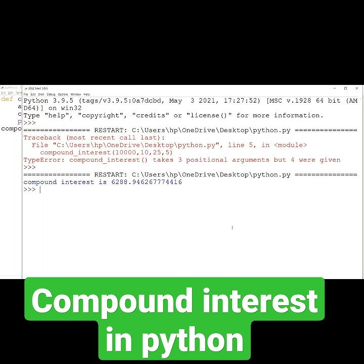 compound interest in python - YouTube