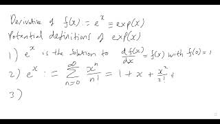 HOW TO DIFFERENTIATE e^x THE EXPONENTIAL FUNCTION? (FIRST PRINCIPLES DIFFERENTIATION, EXPONENTIALS)
