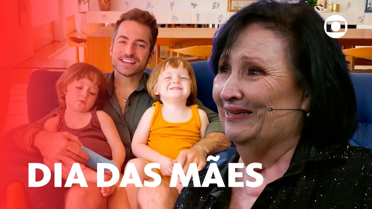 Dona Déa, mãe de Paulo Gustavo, chora com homenagem de Thales e netos  | Domingão com Huck