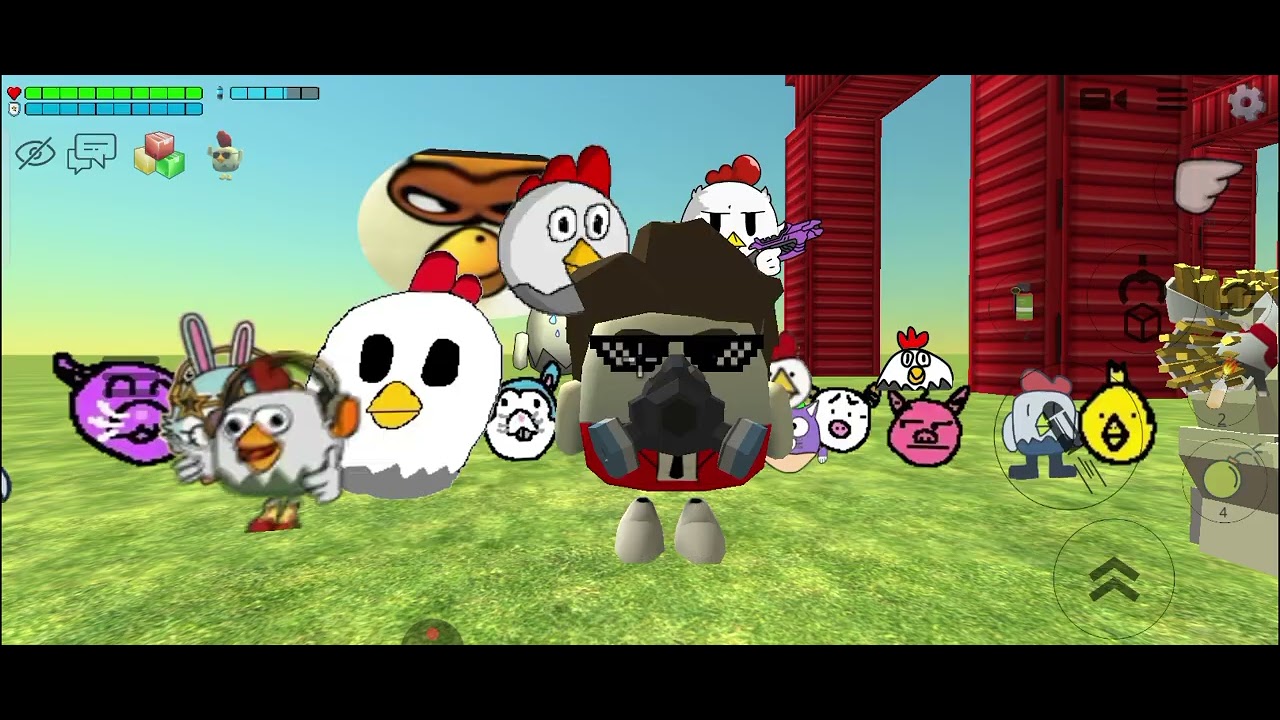 Видео где я играю в игру чикен Ган показываю все свои постройки