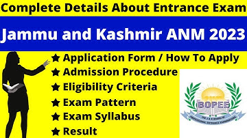 Jammu and Kashmir ANM 2023 Full Details: Notification, Dates, Application,  Pattern, Eligibility