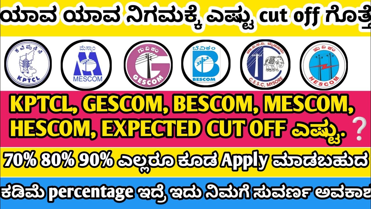 KPTCL EXPECTED ALL CUT OFF | GESCOM BESCOM MESCOM HESCOM 2024 - YouTube
