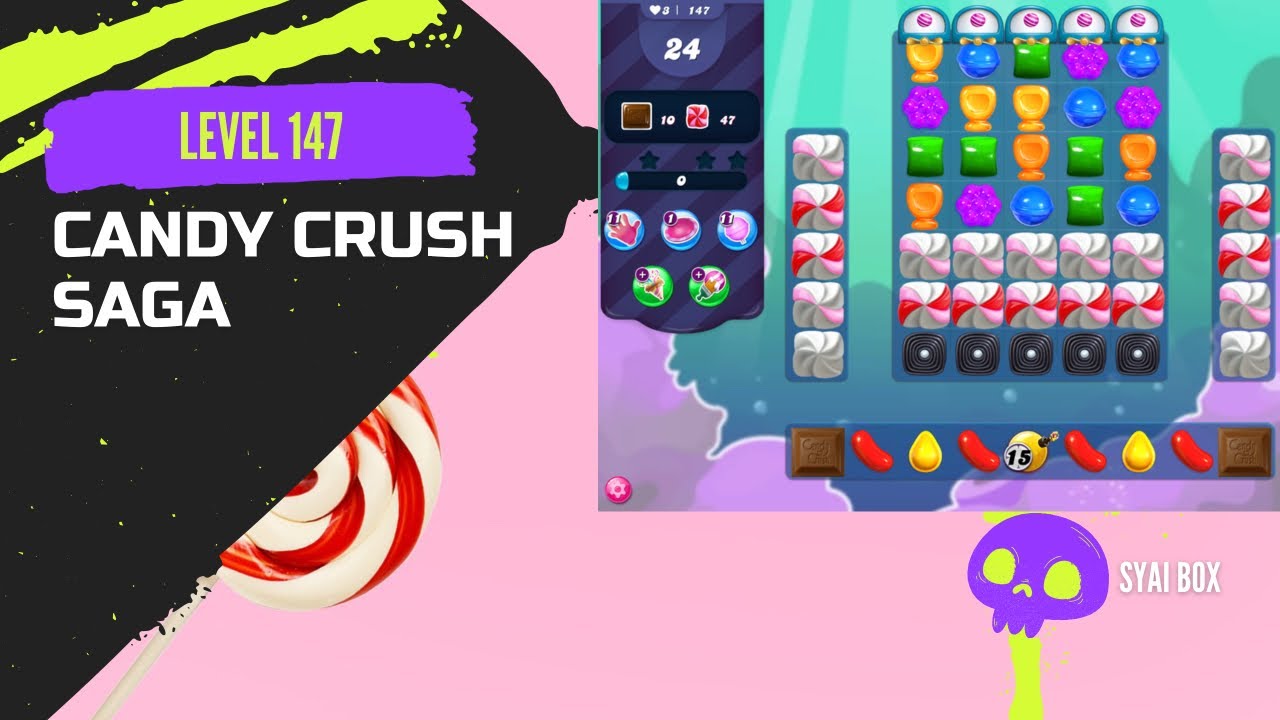 Candy Crush Saga | Level 147 | 🌟🌟🌟 | NIGHTMARISHLY HARD LEVEL | Super Sugar Crush! (NO BOOSTERS)