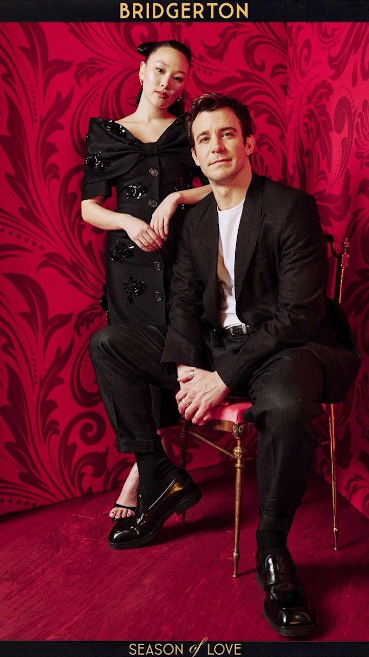 Luke Thompson and Yerin Ha shine at the #Bridgerton Season of Love event #shorts
