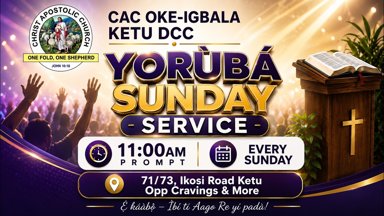 C.A.C OKE IGBALA KETU DCC | SUNDAY YORUBA SERVICE | SEPTEMBER 27TH, 2026.