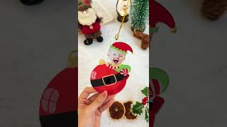 Cute Baby Elf Christmas | Personalized Babys Photo First Christmas Ornament