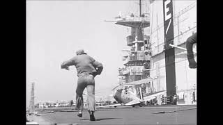 Crash landings on the aircraft carrier USS Saratoga