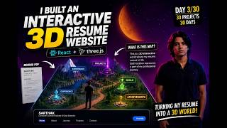 I Built an Interactive 3D Resume Website with Three.js & React | Day 3/30 | ASH KRO YAAR