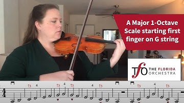 A Major 1-Octave Scale starting first finger on G string