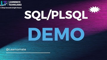 SQL/PLSQL Demo by Learnomate technologies.