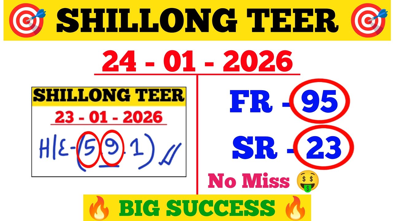 24/01/2026 Shillong Teer Common Number Today || Shillong Teer Result 