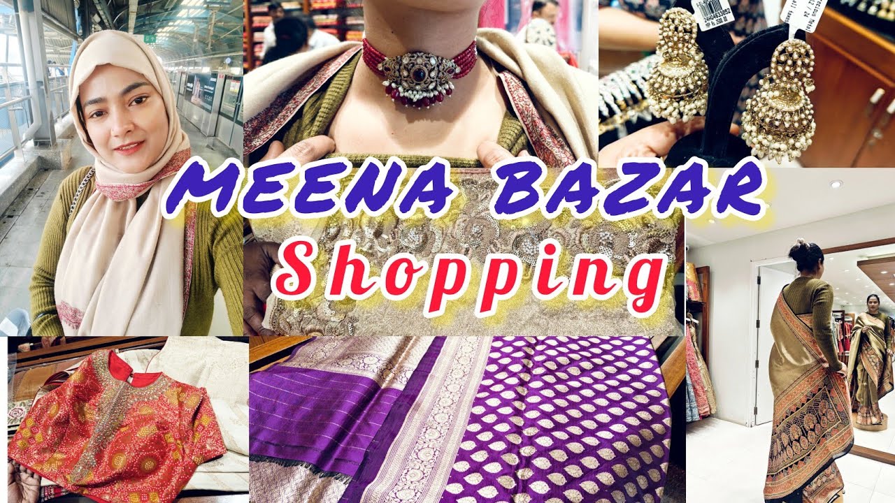 Meena Bazar lajpat nagar shopping day with Ayesha khan Jewellery Banarasi Saree Fabric for Gharara