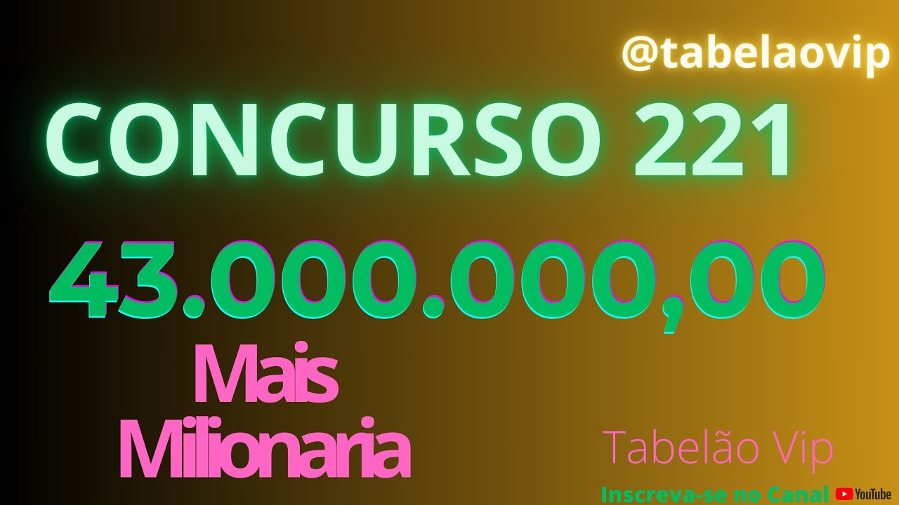 LOTERIAS CAIXA: Tabela mágica da Mais Milionária Concurso 221. - YouTube