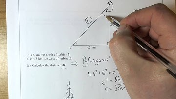 Q15 June 2014 2H   Pythagoras and Trigonometry with bearings