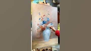 Hướng dẫn vẽ bình hoa sơn dầu - Vẽ tranh TikTok