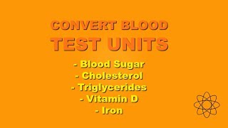 Convert Blood Sugar Units, Blood Lipids etc (mg/dl to mmol/l)