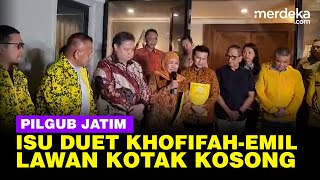 Isu Khofifah-Emil Lawan Kotak Kosong di Pilgub Jatim, Airlangga Golkar Reaksi Keras