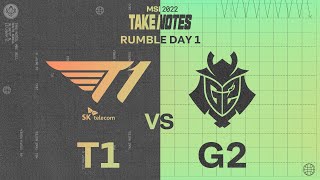 T1 vs. G2 매치 하이라이트 | 05.20 Rumble Stage Day 1 | 2022 MSI