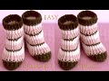 Botas Pantuflas fáciles tejidas a Crochet