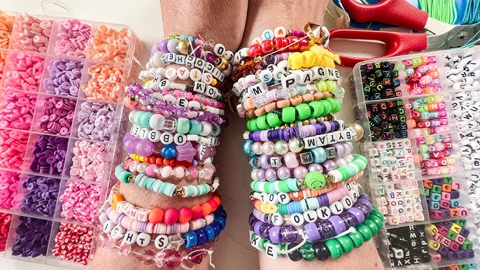 making simple bead bracelets! 🍭