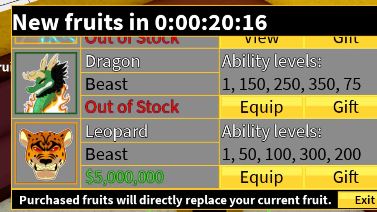 LEOPARD FRUIT WAS ON STOCK - Blox Fruits - YouTube