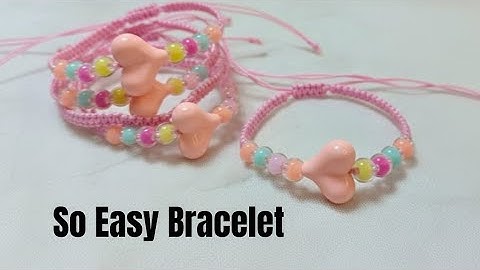 So Easy 🩷 DIY Macrame Bracelet Square Knot with Beads | Macrame Bracelet Tutorial for Beginners