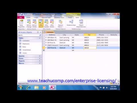 Microsoft Office Access Tutorial 2010 Switchboard Forms 18.5 Employee Group Training