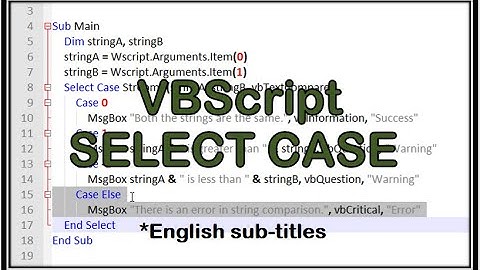 VBScript Select Case -VBScript-Select Case in Vbscript-Select Case-Select Case Statement-Script-Case