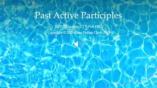RUS 210 Lecture 7.3 Past Active Participles