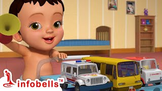 Playing With Vehicle Toys - Going To School Pretend Play | Kids Cartoons | Infobells