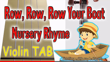 Row, Row, Row Your Boat - Nursery Rhyme  - Violin - Play Along Tab Tutorial