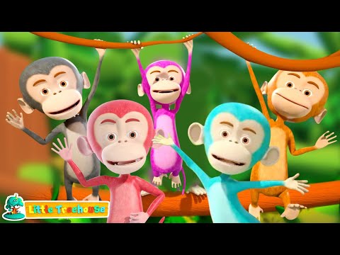 Five Little Monkeys Jumping On The Bed, Nursery Rhymes and Kids Songs