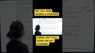 SSC CGL -IDIOMS & PHRASES #ssccgl #idiomsandphrases#bankingexams #nda #afcat #englishgrammar#viral