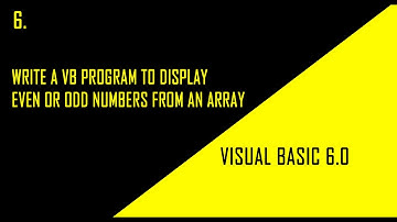 Write a vb program to  display even or odd numbers from array