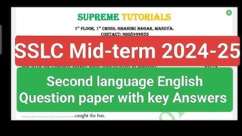 English SSLC Midterm Question paper with key Answers 2024