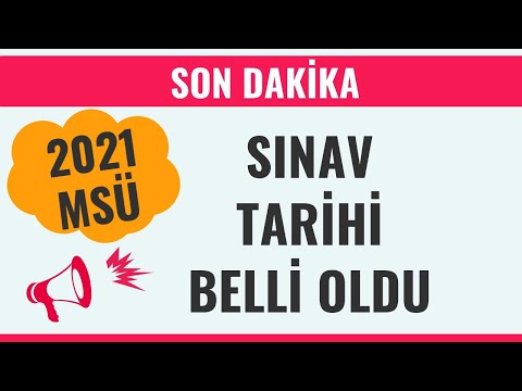 2021 MSÜ SINAV TARİHİ BELLİ OLDU