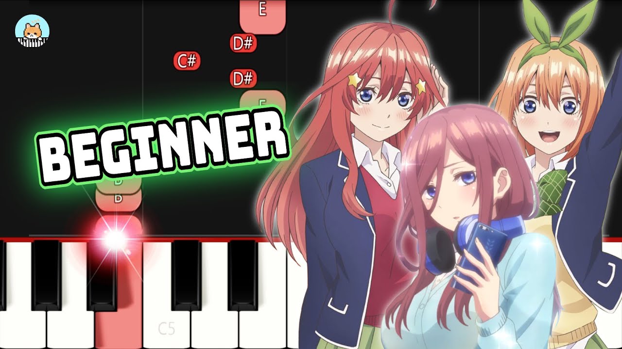 Gotoubun no Hanayome ∬ (Season 2) OP - Gotoubun no Katachi - EASY Piano  Tutorial 