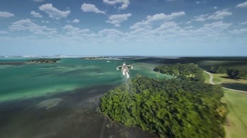 Superhero flying over Key Biscayne v0.1