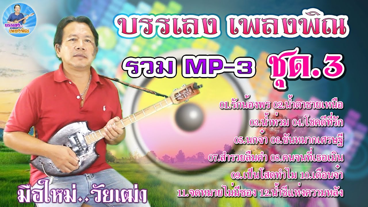 บรรเลง เพลงพิณ รวม Mp3 ชุด3 (ธรรมดา หน้าแดง) - Youtube