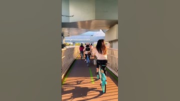 The aerial bicycle road in the city of Xiamen in southeast China is the world