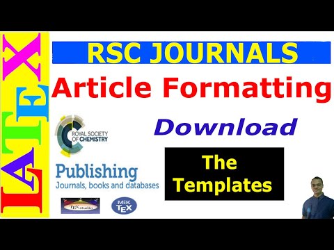 Preparing a Manuscript using RSC (Royal Society of Chemistry) Journal LaTeX Templates