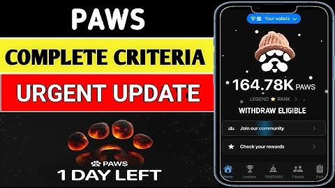 Complete Paws Withdrawal Criteria | How to Claim Paws Airdrop on Exchange | Full Guide