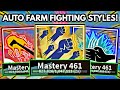 How to afk farm fighting style mastery  blox fruits