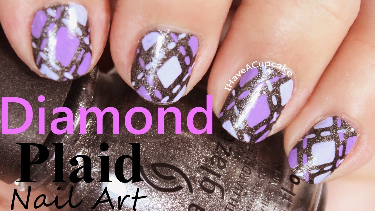 Purple and Gold Plaid Nail Art - wide 4