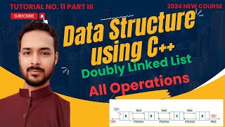 Tutorial 11 Part-III: Doubly Linked List all Operations[Insertion Deletion Traversing Searching