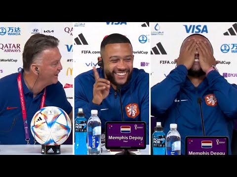 HILARIOUS moment Louis Van Gaal says he KISSES Memphis Depay on the MOUTH after Di Maria comments 😂