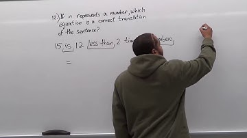 CUNY Elementary Algebra (CEAFE) Sample Exam Form D - Problem #12 Solution