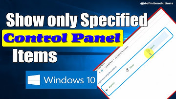 Show only Specific Control Panel Item #windows10tutorial #windowstips #windows10tipsandtricks