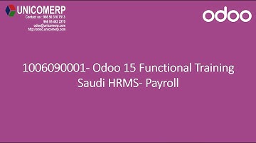 1006090001- Odoo 15 Functional Training- Saudi HRMS- Payroll
