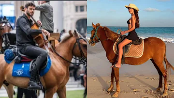 Stjepan Hauser And Benedetta Caretta Horse Riding At Beach Side With Most Romantic Sunset 2024